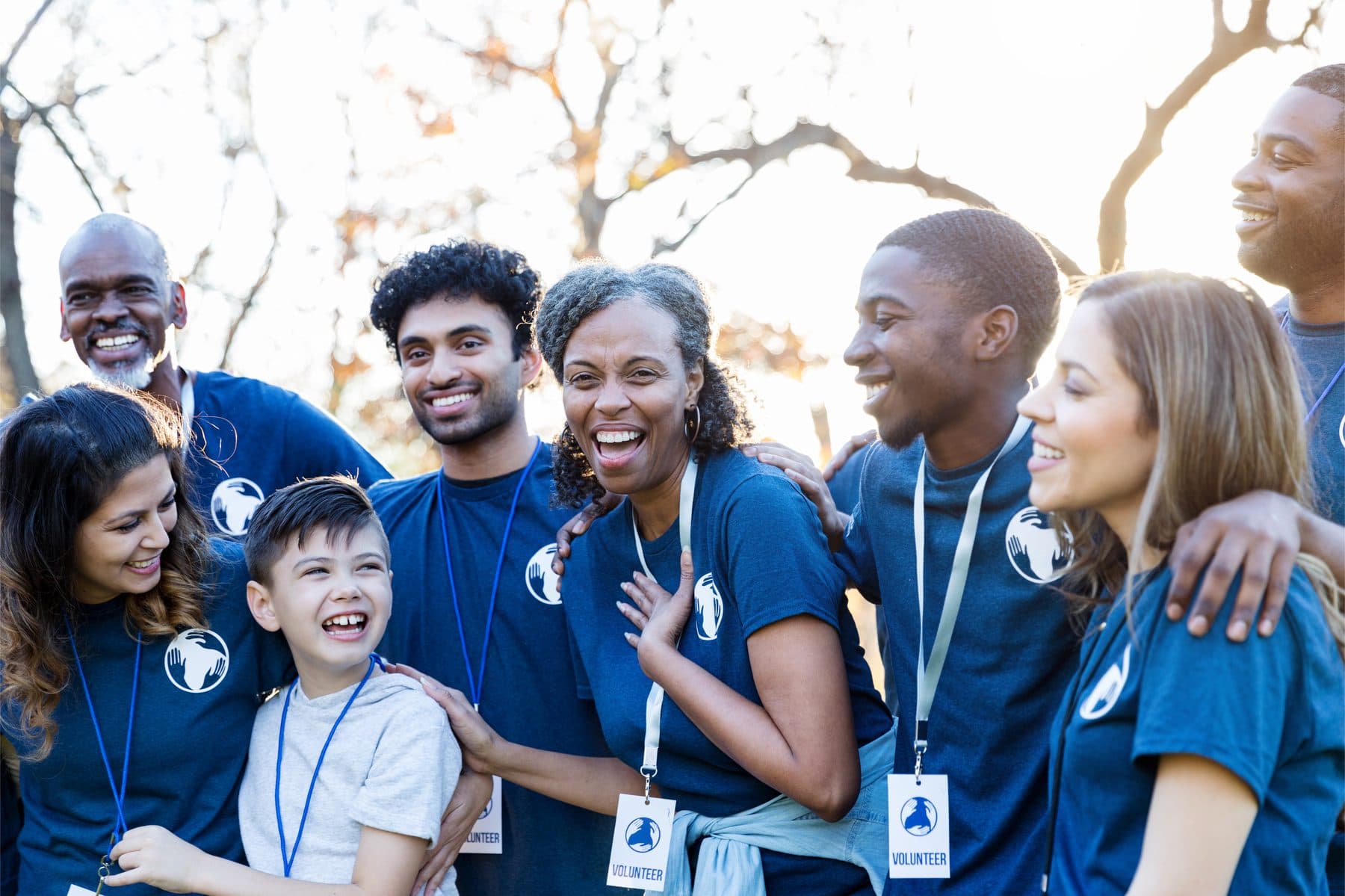 a team of volunteers together