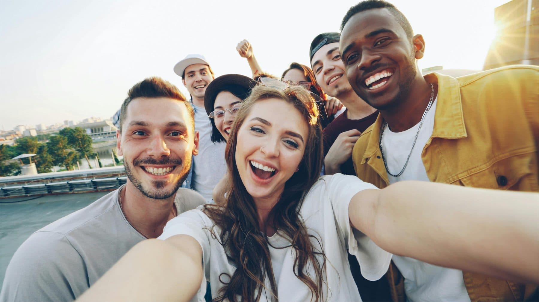 a group of friends together